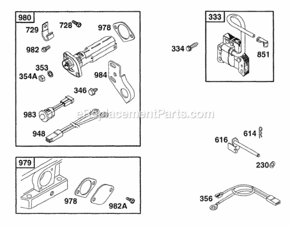 Oil_Gard_Elect Diagram and Parts List for 19B412-0123-01  Briggs and Stratton Engine